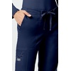 image:imageCherokee Scrub Pants for Women Mid Rise Flare Leg Drawstring Cargo Medical Uniform 4 Pocket Durable Easy Care Stretch  4044Navy
