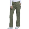 image:imageCherokee Scrub Pants for Women Mid Rise Flare Leg Drawstring Cargo Medical Uniform 4 Pocket Durable Easy Care Stretch  4044Olive