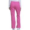 image:imageCherokee Scrub Pants for Women Mid Rise Flare Leg Drawstring Cargo Medical Uniform 4 Pocket Durable Easy Care Stretch  4044Shocking Pink
