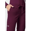 image:imageCherokee Scrub Pants for Women Mid Rise Flare Leg Drawstring Cargo Medical Uniform 4 Pocket Durable Easy Care Stretch  4044Wine