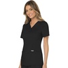 image:imageCherokee Scrubs Top for Women Mock Wrap with 3 Pockets Soft 2Way Stretch amp Durable Fabric  WW610Black