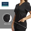 image:imageCherokee Scrubs Top for Women Mock Wrap with 3 Pockets Soft 2Way Stretch amp Durable Fabric  WW610Black