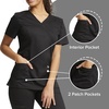 image:imageCherokee Scrubs Top for Women Mock Wrap with 3 Pockets Soft 2Way Stretch amp Durable Fabric  WW610Black