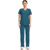 image:imageCherokee Scrubs Top for Women Mock Wrap with 3 Pockets Soft 2Way Stretch amp Durable Fabric  WW610Caribbean Blue