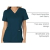 image:imageCherokee Scrubs Top for Women Mock Wrap with 3 Pockets Soft 2Way Stretch amp Durable Fabric  WW610Caribbean Blue