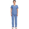 image:imageCherokee Scrubs Top for Women Mock Wrap with 3 Pockets Soft 2Way Stretch amp Durable Fabric  WW610Ciel