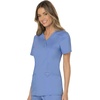 image:imageCherokee Scrubs Top for Women Mock Wrap with 3 Pockets Soft 2Way Stretch amp Durable Fabric  WW610Ciel