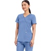 image:imageCherokee Scrubs Top for Women Mock Wrap with 3 Pockets Soft 2Way Stretch amp Durable Fabric  WW610Ciel