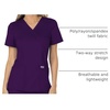 image:imageCherokee Scrubs Top for Women Mock Wrap with 3 Pockets Soft 2Way Stretch amp Durable Fabric  WW610Eggplant