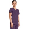 image:imageCherokee Scrubs Top for Women Mock Wrap with 3 Pockets Soft 2Way Stretch amp Durable Fabric  WW610Eggplant