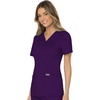 image:imageCherokee Scrubs Top for Women Mock Wrap with 3 Pockets Soft 2Way Stretch amp Durable Fabric  WW610Eggplant