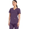 image:imageCherokee Scrubs Top for Women Mock Wrap with 3 Pockets Soft 2Way Stretch amp Durable Fabric  WW610Eggplant