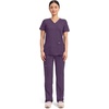 image:imageCherokee Scrubs Top for Women Mock Wrap with 3 Pockets Soft 2Way Stretch amp Durable Fabric  WW610Eggplant