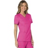 image:imageCherokee Scrubs Top for Women Mock Wrap with 3 Pockets Soft 2Way Stretch amp Durable Fabric  WW610Electric Pink