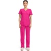 image:imageCherokee Scrubs Top for Women Mock Wrap with 3 Pockets Soft 2Way Stretch amp Durable Fabric  WW610Electric Pink