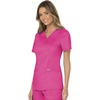 image:imageCherokee Scrubs Top for Women Mock Wrap with 3 Pockets Soft 2Way Stretch amp Durable Fabric  WW610Electric Pink