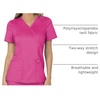 image:imageCherokee Scrubs Top for Women Mock Wrap with 3 Pockets Soft 2Way Stretch amp Durable Fabric  WW610Electric Pink