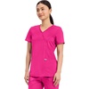 image:imageCherokee Scrubs Top for Women Mock Wrap with 3 Pockets Soft 2Way Stretch amp Durable Fabric  WW610Electric Pink
