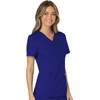 image:imageCherokee Scrubs Top for Women Mock Wrap with 3 Pockets Soft 2Way Stretch amp Durable Fabric  WW610Galaxy Blue