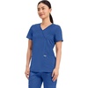 image:imageCherokee Scrubs Top for Women Mock Wrap with 3 Pockets Soft 2Way Stretch amp Durable Fabric  WW610Galaxy Blue