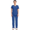 image:imageCherokee Scrubs Top for Women Mock Wrap with 3 Pockets Soft 2Way Stretch amp Durable Fabric  WW610Galaxy Blue