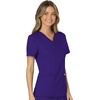image:imageCherokee Scrubs Top for Women Mock Wrap with 3 Pockets Soft 2Way Stretch amp Durable Fabric  WW610Grape
