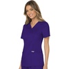 image:imageCherokee Scrubs Top for Women Mock Wrap with 3 Pockets Soft 2Way Stretch amp Durable Fabric  WW610Grape