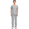 image:imageCherokee Scrubs Top for Women Mock Wrap with 3 Pockets Soft 2Way Stretch amp Durable Fabric  WW610Grey