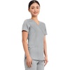 image:imageCherokee Scrubs Top for Women Mock Wrap with 3 Pockets Soft 2Way Stretch amp Durable Fabric  WW610Grey