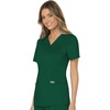 image:imageCherokee Scrubs Top for Women Mock Wrap with 3 Pockets Soft 2Way Stretch amp Durable Fabric  WW610Hunter Green