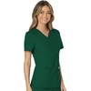 image:imageCherokee Scrubs Top for Women Mock Wrap with 3 Pockets Soft 2Way Stretch amp Durable Fabric  WW610Hunter Green