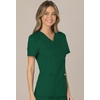 image:imageCherokee Scrubs Top for Women Mock Wrap with 3 Pockets Soft 2Way Stretch amp Durable Fabric  WW610Hunter Green