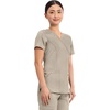 image:imageCherokee Scrubs Top for Women Mock Wrap with 3 Pockets Soft 2Way Stretch amp Durable Fabric  WW610Khaki