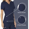 image:imageCherokee Scrubs Top for Women Mock Wrap with 3 Pockets Soft 2Way Stretch amp Durable Fabric  WW610Navy
