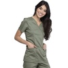 image:imageCherokee Scrubs Top for Women Mock Wrap with 3 Pockets Soft 2Way Stretch amp Durable Fabric  WW610Olive