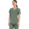 image:imageCherokee Scrubs Top for Women Mock Wrap with 3 Pockets Soft 2Way Stretch amp Durable Fabric  WW610Olive