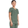 image:imageCherokee Scrubs Top for Women Mock Wrap with 3 Pockets Soft 2Way Stretch amp Durable Fabric  WW610Olive