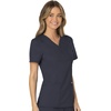 image:imageCherokee Scrubs Top for Women Mock Wrap with 3 Pockets Soft 2Way Stretch amp Durable Fabric  WW610Pewter