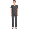 image:imageCherokee Scrubs Top for Women Mock Wrap with 3 Pockets Soft 2Way Stretch amp Durable Fabric  WW610Pewter