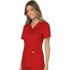 image:imageCherokee Scrubs Top for Women Mock Wrap with 3 Pockets Soft 2Way Stretch amp Durable Fabric  WW610Red