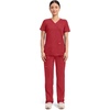 image:imageCherokee Scrubs Top for Women Mock Wrap with 3 Pockets Soft 2Way Stretch amp Durable Fabric  WW610Red