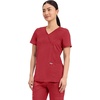 image:imageCherokee Scrubs Top for Women Mock Wrap with 3 Pockets Soft 2Way Stretch amp Durable Fabric  WW610Red
