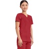 image:imageCherokee Scrubs Top for Women Mock Wrap with 3 Pockets Soft 2Way Stretch amp Durable Fabric  WW610Red