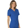image:imageCherokee Scrubs Top for Women Mock Wrap with 3 Pockets Soft 2Way Stretch amp Durable Fabric  WW610Royal