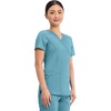 image:imageCherokee Scrubs Top for Women Mock Wrap with 3 Pockets Soft 2Way Stretch amp Durable Fabric  WW610Soft Marine