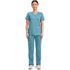 image:imageCherokee Scrubs Top for Women Mock Wrap with 3 Pockets Soft 2Way Stretch amp Durable Fabric  WW610Soft Marine