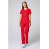 image:imageCherokee Scrubs Top for Women Mock Wrap with 3 Pockets Soft 2Way Stretch amp Durable Fabric  WW610Sweet Paprika