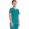 image:imageCherokee Scrubs Top for Women Mock Wrap with 3 Pockets Soft 2Way Stretch amp Durable Fabric  WW610Teal Blue