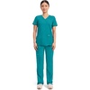 image:imageCherokee Scrubs Top for Women Mock Wrap with 3 Pockets Soft 2Way Stretch amp Durable Fabric  WW610Teal Blue