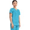 image:imageCherokee Scrubs Top for Women Mock Wrap with 3 Pockets Soft 2Way Stretch amp Durable Fabric  WW610Turquoise